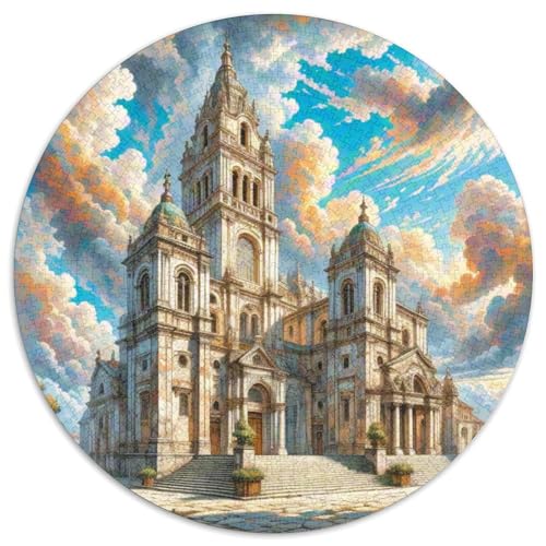 Kloster Jerónimos 1000 Teile Puzzle Gebäude Runde Puzzles Schwieriges Großes Stressabbau-Spielzeug Geeignet 1000pcs (67.5x67.5cm) von QIAVXZIP