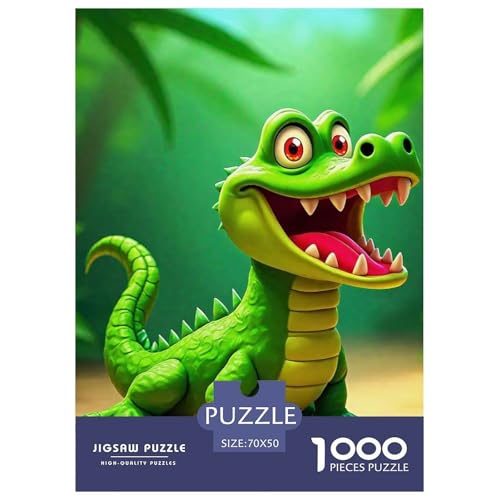 Krokodil 1000 Teile Schwieriges Großes Puzzle Tier Für Erwachsene, Familien, Teile Passen Perfekt Zusammen, Geschicklichkeitsspiel, Premium Quality, Pädagogisches 70x50cm/1000pcs von QIAVXZIP