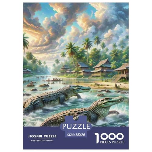 Krokodil versteckt Sich in Mangroven 1000 Teile Klassische Puzzle Tier, Teile Passen Perfekt Zusammen, Geschicklichkeitsspiel, Perfekt Für Spieleabende, Stressabbau-Spielzeug 38x26cm/ Krokodil versteckt Sich in Mangroven 1000 Teile Klassische Puzzle Tier, Teile Passen Perfekt Zusammen, Geschicklichkeitsspiel, Perfekt Für Spieleabende, Stressabbau-Spielzeug 38x26cm/ von QIAVXZIP