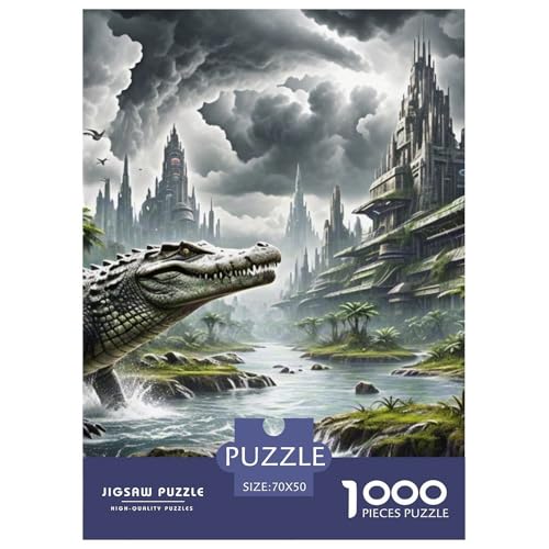 Krokodil versteckt Sich in Mangroven 1000 Teile Schwieriges Großes Puzzle Tier, Teile Passen Perfekt Zusammen, Geschicklichkeitsspiel, Perfekt Für Spieleabende, Stressabbau-Spielzeug von QIAVXZIP