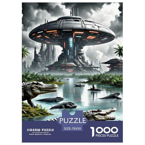 Krokodil versteckt Sich in Mangroven 1000 Teile Unmöglich Puzzles Tier, Familien, Teile Passen Perfekt Zusammen, Geschicklichkeitsspiel, Perfekt Für Spieleabende, Stressabbau-Spielzeug 70x50 von QIAVXZIP