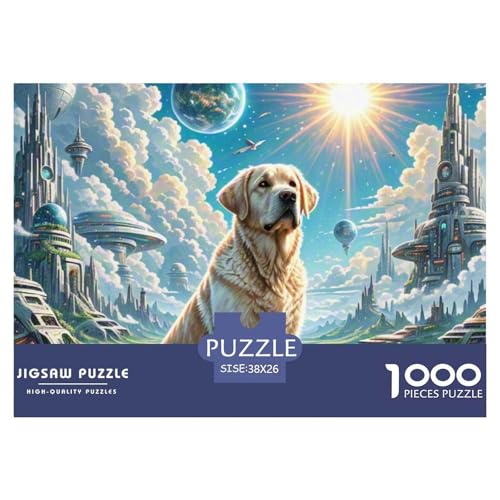Labrador Retriever 1000 Teile Klassische Puzzle, Familien, Teile Passen Perfekt Zusammen, Geschicklichkeitsspiel, Perfekt Für Spieleabende, Stressabbau-Spielzeug 38x26cm/1000pcs von QIAVXZIP