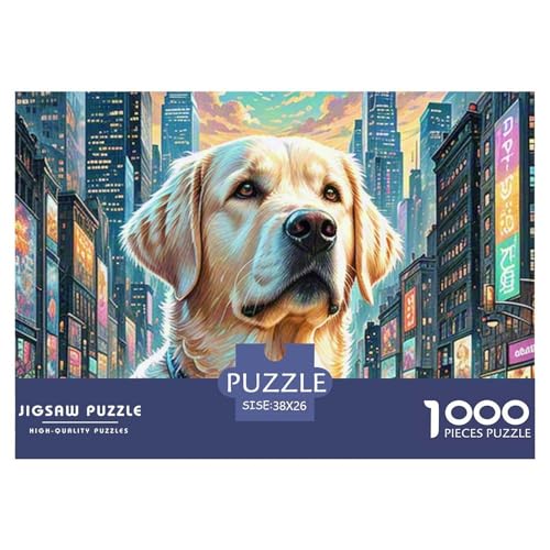 Labrador Retriever 1000 Teile Klassische Puzzle, Teile Passen Perfekt Zusammen, Geschicklichkeitsspiel, Premium Quality, Pädagogisches 38x26cm/1000pcs von QIAVXZIP