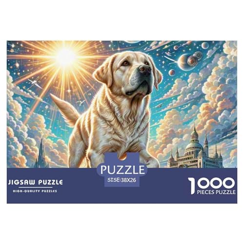 Labrador Retriever 1000 Teile Klassische Puzzle, Teile Passen Perfekt Zusammen, Geschicklichkeitsspiel, Premium Quality, Stressabbau-Spielzeug 38x26cm/1000pcs von QIAVXZIP