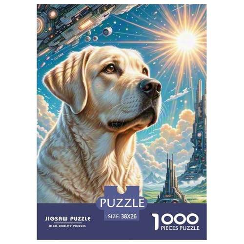Labrador Retriever 1000 Teile Klassische Puzzle Und Kinder, Teile Passen Perfekt Zusammen, Geschicklichkeitsspiel, Premium Quality, Stressabbau-Spielzeug 38x26cm/1000pcs von QIAVXZIP