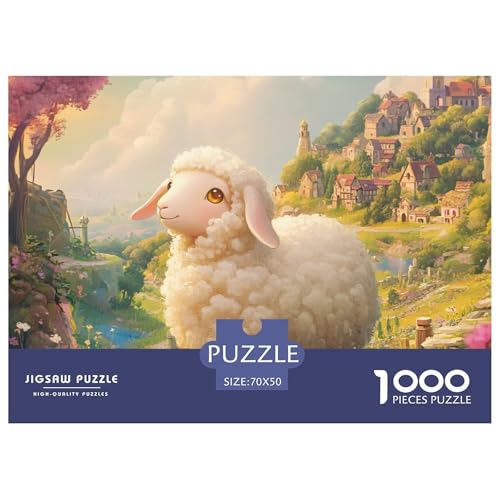 Lamm 1000 Teile Klassische Puzzle Für Erwachsene Und Kinder, Teile Passen Perfekt Zusammen, Geschicklichkeitsspiel, Premium Quality, Stressabbau-Spielzeug 70x50cm/1000pcs von QIAVXZIP