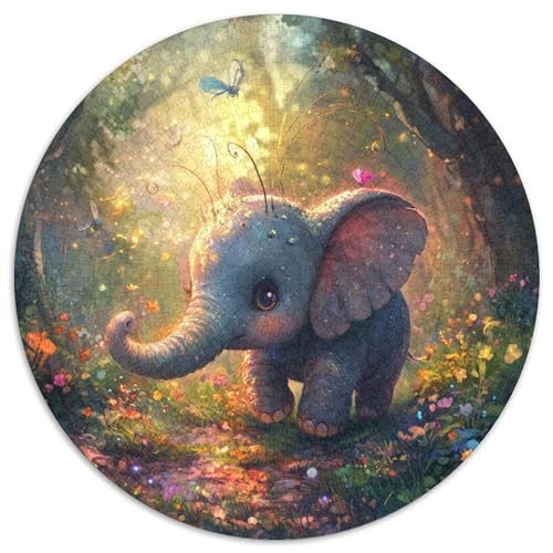 Little Elefanten 1000 Teile Puzzle Rundpuzzle Schwieriges Großes Stressabbau-Spielzeug Geeignet 1000pcs (67.5x67.5cm) von QIAVXZIP