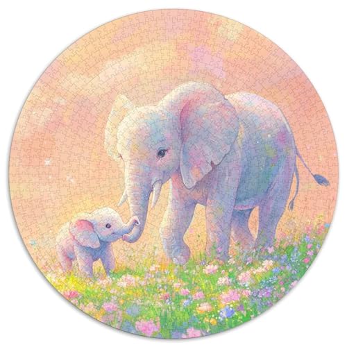 Little Elefanten 1000 Teile Puzzle Rundpuzzle Schwieriges Großes Stressabbau-Spielzeug Geeignet 1000pcs (67.5x67.5cm) von QIAVXZIP
