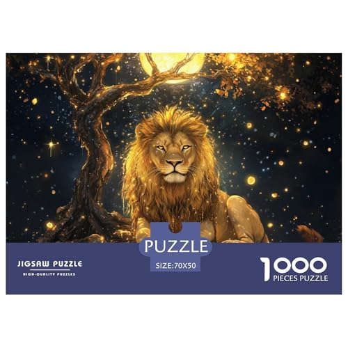 Löwen 1000 Teile Unmöglich Puzzles Für Erwachsene Und Kinder, Teile Passen Perfekt Zusammen, Geschicklichkeitsspiel, Perfekt Für Spieleabende, Stressabbau-Spielzeug 70x50cm/1000pcs von QIAVXZIP