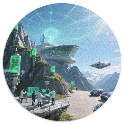Matterhorn 1000 Teile Puzzle Circular Puzzles Schwieriges Großes Stressabbau-Spielzeug Für Erwachsene Und Kinder 1000pcs (67.5x67.5cm) von QIAVXZIP
