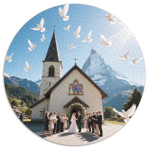 Matterhorn 1000 Teile Puzzle Circular Puzzles Schwieriges Großes Stressabbau-Spielzeug Für Erwachsene Und Kinder 1000pcs (67.5x67.5cm) von QIAVXZIP