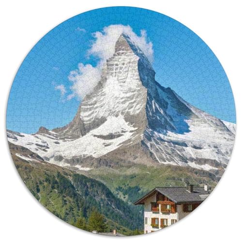 Matterhorn 1000 Teile Puzzle Rundes Puzzle Schwieriges Großes Stressabbau-Spielzeug Für Erwachsene Und Kinder 1000pcs (67.5x67.5cm) von QIAVXZIP