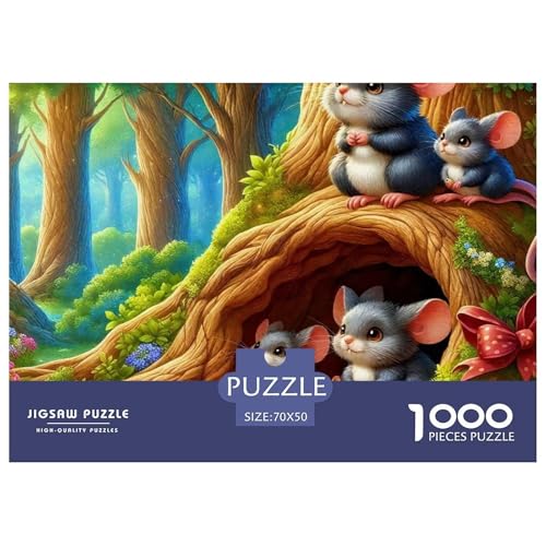 Maus 1000 Teile Klassische Puzzle Tier Ab 14 Jahren, Teile Passen Perfekt Zusammen, Geschicklichkeitsspiel, Premium Quality, Stressabbau-Spielzeug 70x50cm/1000pcs von QIAVXZIP