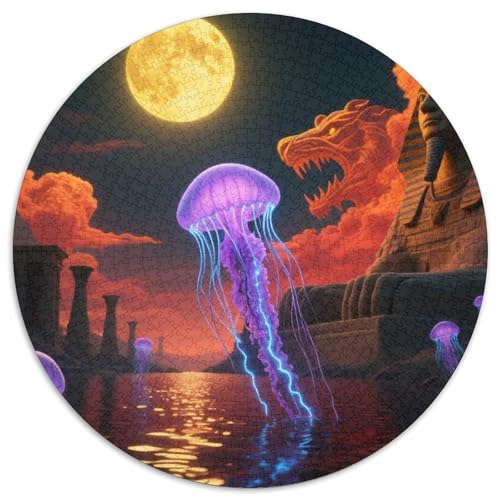 Medulen schwimmend in Styx 1000 PCS Puzzle Tier Runde Puzzles Schwieriges Großes Stressabbau-Spielzeug Geeignet 1000pcs (67.5x67.5cm) von QIAVXZIP
