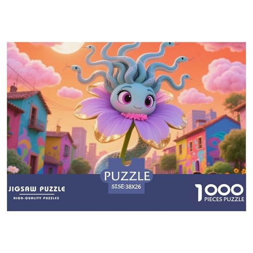 Medusa Sonnenblumen 1000 Teile Klassische Puzzle, Teile Passen Perfekt Zusammen, Geschicklichkeitsspiel, Premium Quality, Stressabbau-Spielzeug 38x26cm/1000pcs von QIAVXZIP