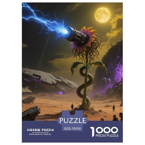 Medusa Sonnenblumen 1000 Teile Klassische Puzzle, Teile Passen Perfekt Zusammen, Geschicklichkeitsspiel, Premium Quality, Stressabbau-Spielzeug 70x50cm/1000pcs von QIAVXZIP