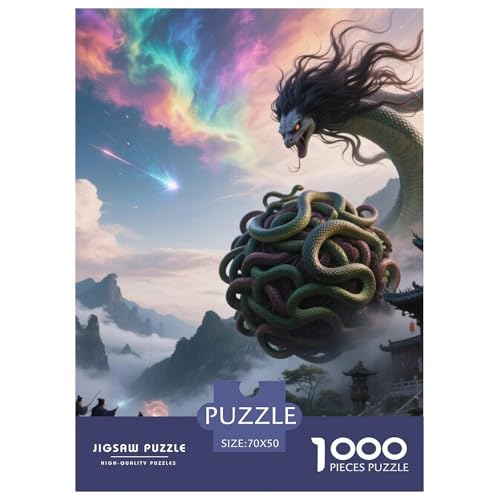 Medusa Sonnenblumen 1000 Teile Klassische Puzzle Und Kinder, Teile Passen Perfekt Zusammen, Geschicklichkeitsspiel, Premium Quality, Stressabbau-Spielzeug 70x50cm/1000pcs von QIAVXZIP