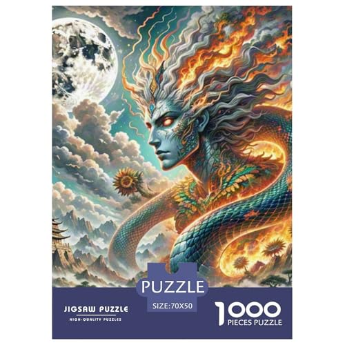 Medusa Sonnenblumen 1000 Teile Schwieriges Großes Puzzle, Familien, Teile Passen Perfekt Zusammen, Geschicklichkeitsspiel, Premium Quality, Stressabbau-Spielzeug 70x50cm/1000pcs von QIAVXZIP