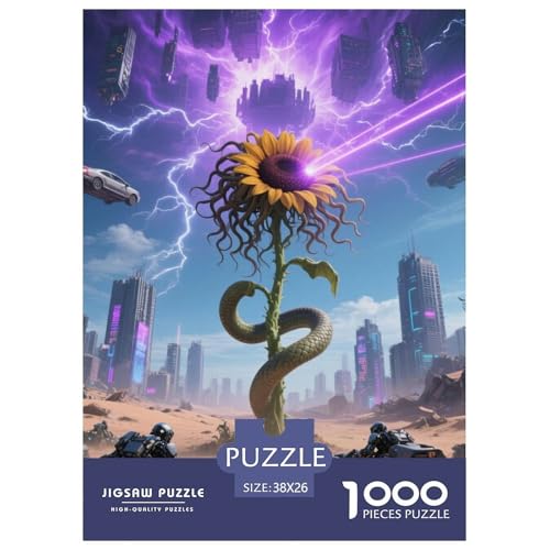Medusa Sonnenblumen 1000 Teile Schwieriges Großes Puzzle, Teile Passen Perfekt Zusammen, Geschicklichkeitsspiel, Perfekt Für Spieleabende, Stressabbau-Spielzeug 38x26cm/1000pcs von QIAVXZIP