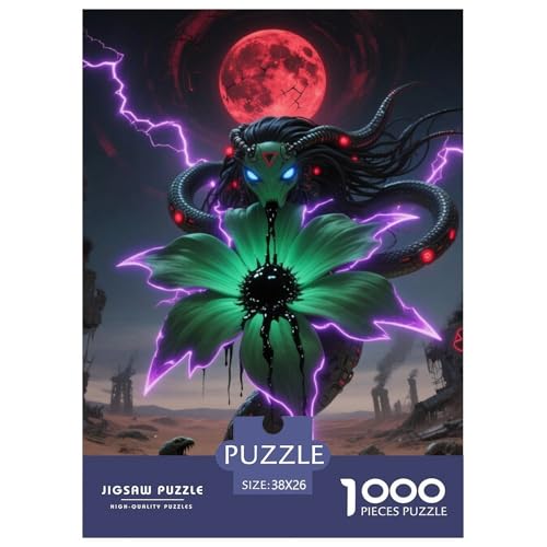 Medusa Sonnenblumen 1000 Teile Schwieriges Großes Puzzle, Teile Passen Perfekt Zusammen, Geschicklichkeitsspiel, Perfekt Für Spieleabende, Stressabbau-Spielzeug 38x26cm/1000pcs von QIAVXZIP