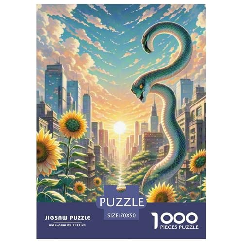 Medusa Sonnenblumen 1000 Teile Schwieriges Großes Puzzle, Teile Passen Perfekt Zusammen, Geschicklichkeitsspiel, Perfekt Für Spieleabende, Stressabbau-Spielzeug 70x50cm/1000pcs von QIAVXZIP