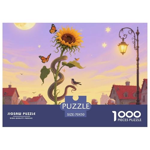 Medusa Sonnenblumen 1000 Teile Schwieriges Großes Puzzle, Teile Passen Perfekt Zusammen, Geschicklichkeitsspiel, Premium Quality, Stressabbau-Spielzeug 70x50cm/1000pcs von QIAVXZIP