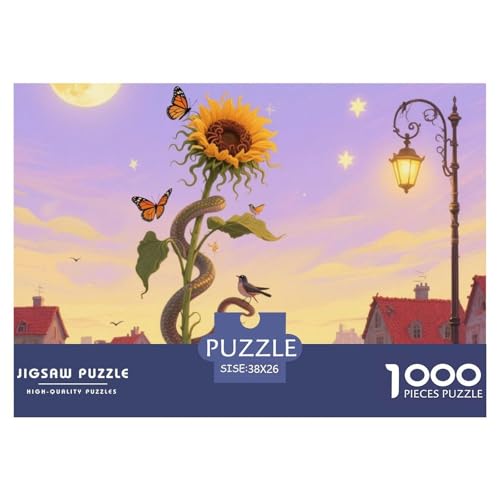 Medusa Sonnenblumen 1000 Teile Unmöglich Puzzles, Familien, Teile Passen Perfekt Zusammen, Geschicklichkeitsspiel, Premium Quality, Stressabbau-Spielzeug 38x26cm/1000pcs von QIAVXZIP