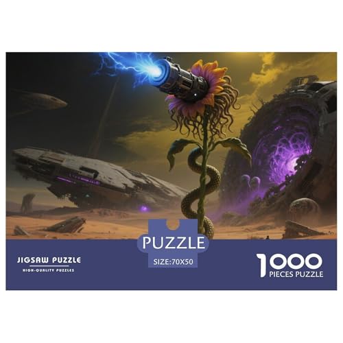 Medusa Sonnenblumen 1000 Teile Unmöglich Puzzles Und Kinder, Teile Passen Perfekt Zusammen, Geschicklichkeitsspiel, Perfekt Für Spieleabende, Pädagogisches 70x50cm/1000pcs von QIAVXZIP