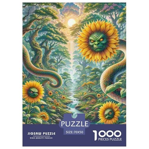 Medusa Sonnenblumen 1000 Teile Unmöglich Puzzles Und Kinder, Teile Passen Perfekt Zusammen, Geschicklichkeitsspiel, Perfekt Für Spieleabende, Pädagogisches 70x50cm/1000pcs von QIAVXZIP