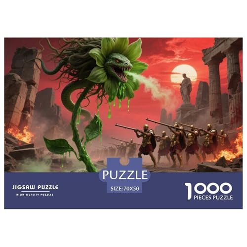 Medusa Sonnenblumen 1000 Teile Unmöglich Puzzles Und Kinder, Teile Passen Perfekt Zusammen, Geschicklichkeitsspiel, Perfekt Für Spieleabende, Stressabbau-Spielzeug 70x50cm/1000pcs von QIAVXZIP