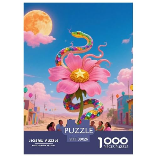 Medusa Sonnenblumen 1000 Teile Unmöglich Puzzles Und Kinder, Teile Passen Perfekt Zusammen, Geschicklichkeitsspiel, Premium Quality, Stressabbau-Spielzeug 38x26cm/1000pcs von QIAVXZIP