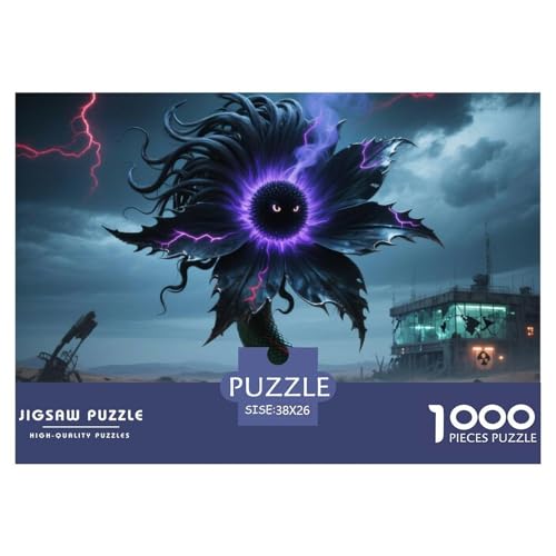 Medusa Sonnenblumen 1000 Teile Unmöglich Puzzles Und Kinder, Teile Passen Perfekt Zusammen, Geschicklichkeitsspiel, Premium Quality, Stressabbau-Spielzeug 38x26cm/1000pcs von QIAVXZIP