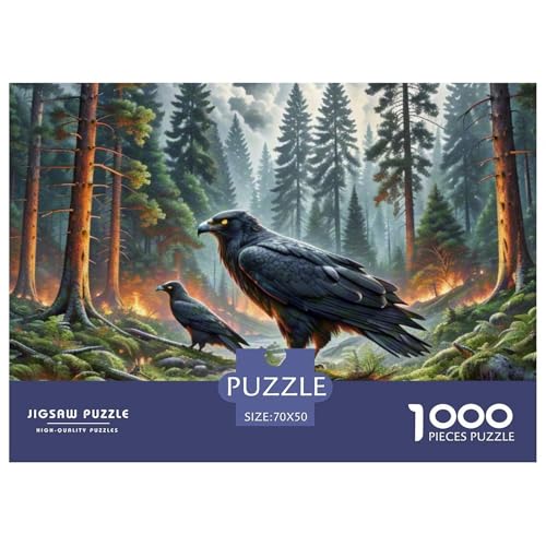 Nacht Eule Patrouillenwälder 1000 Teile Schwieriges Großes Puzzle Tier, Teile Passen Perfekt Zusammen, Geschicklichkeitsspiel, Perfekt Für Spieleabende, Stressabbau-Spielzeug 70x50cm/10 von QIAVXZIP