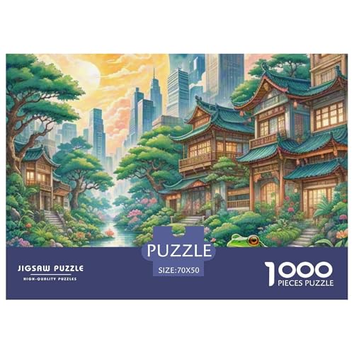 Nachtfrosch Kräuchen im Sumpf 1000 Teile Schwieriges Großes Puzzle Tier, Teile Passen Perfekt Zusammen, Geschicklichkeitsspiel, Perfekt Für Spieleabende, Stressabbau-Spielzeug 70x50cm/10 von QIAVXZIP