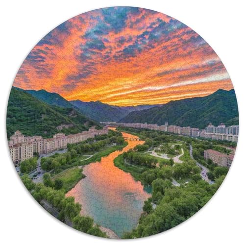 Nationalpark Durmitor 1000 PCS Künstlerisches Jigsaw Puzzle Rundes Puzzle Schwieriges Großes Stressabbau-Spielzeug Für Erwachsene Und Kinder 1000pcs (67.5x67.5cm) von QIAVXZIP