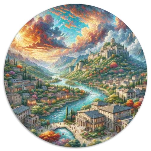 Nationalpark Durmitor 1000 PCS Puzzle Rundes Puzzle Schwieriges Großes Stressabbau-Spielzeug Geeignet 1000pcs (67.5x67.5cm) von QIAVXZIP