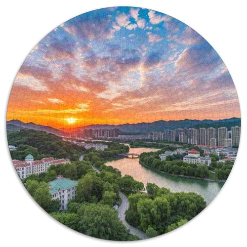Nationalpark Durmitor 1000 Teile Künstlerisches Jigsaw Puzzle Circular Puzzles Schwieriges Großes Stressabbau-Spielzeug Für Erwachsene Kinder Kreativ 1000pcs (67.5x67.5cm) von QIAVXZIP