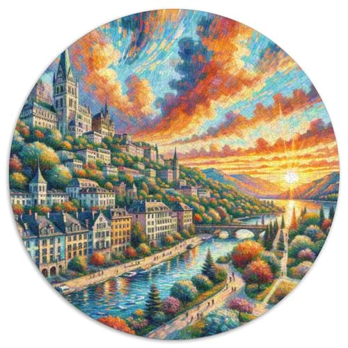 Nationalpark Durmitor 1000 Teile Künstlerisches Jigsaw Puzzle Runde Puzzles Schwieriges Großes Stressabbau-Spielzeug Geeignet 1000pcs (67.5x67.5cm) von QIAVXZIP