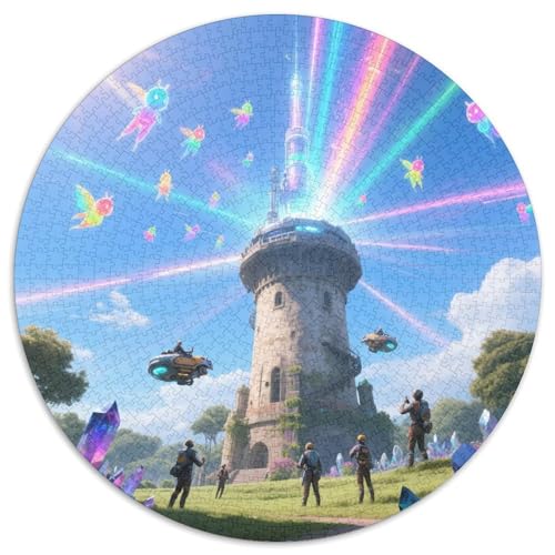 Nationalpark Plitvicer Seen 1000 PCS Künstlerisches Jigsaw Puzzle Circular Puzzles Schwieriges Großes Stressabbau-Spielzeug Für Erwachsene Kinder Kreativ 1000pcs (67.5x67.5cm) von QIAVXZIP