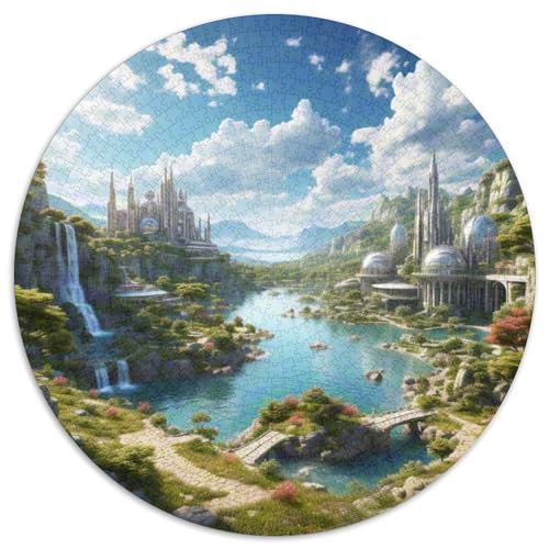 Nationalpark Plitvicer Seen 1000 PCS Künstlerisches Jigsaw Puzzle Rundes Puzzle Schwieriges Großes Stressabbau-Spielzeug Für Erwachsene Und Kinder 1000pcs (67.5x67.5cm) von QIAVXZIP