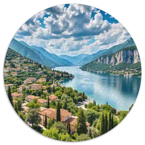 Nationalpark Plitvicer Seen 1000 PCS Puzzle Circular Puzzles Schwieriges Großes Stressabbau-Spielzeug Für Erwachsene Kinder Kreativ 1000pcs (67.5x67.5cm) von QIAVXZIP