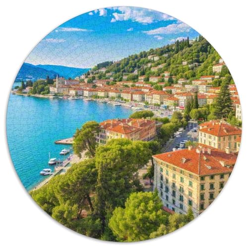 Nationalpark Plitvicer Seen 1000 PCS Puzzle Runde Puzzles Schwieriges Großes Stressabbau-Spielzeug Für Erwachsene Kinder Kreativ 1000pcs (67.5x67.5cm) von QIAVXZIP