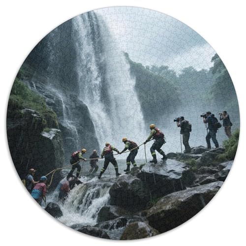 Nationalpark Plitvicer Seen 1000 PCS Puzzle Rundpuzzle Schwieriges Großes Stressabbau-Spielzeug Für Erwachsene Und Kinder 1000pcs (67.5x67.5cm) von QIAVXZIP