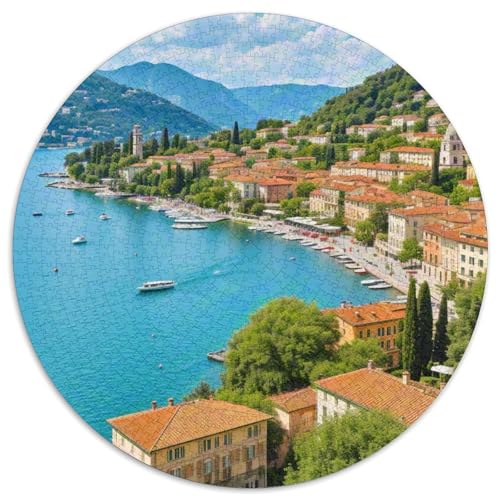 Nationalpark Plitvicer Seen 1000 Teile Künstlerisches Jigsaw Puzzle Circular Puzzles Schwieriges Großes Stressabbau-Spielzeug Für Erwachsene Und Kinder 1000pcs (67.5x67.5cm) von QIAVXZIP