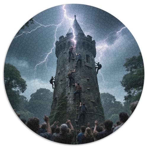 Nationalpark Plitvicer Seen 1000 Teile Künstlerisches Jigsaw Puzzle Rundes Puzzle Schwieriges Großes Stressabbau-Spielzeug Für Erwachsene Kinder Kreativ 1000pcs (67.5x67.5cm) von QIAVXZIP