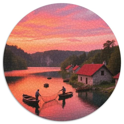 Nationalpark Plitvicer Seen 1000 Teile Künstlerisches Jigsaw Puzzle Rundpuzzle Schwieriges Großes Stressabbau-Spielzeug Für Erwachsene Kinder Kreativ 1000pcs (67.5x67.5cm) von QIAVXZIP