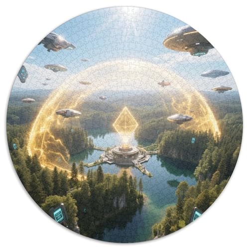 Nationalpark Plitvicer Seen 1000 Teile Künstlerisches Jigsaw Puzzle Rundpuzzle Schwieriges Großes Stressabbau-Spielzeug Für Erwachsene Und Kinder 1000pcs (67.5x67.5cm) von QIAVXZIP