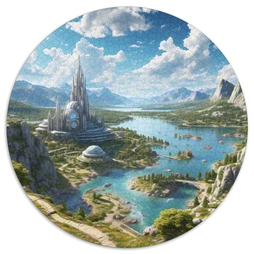 Nationalpark Plitvicer Seen 1000 Teile Künstlerisches Jigsaw Puzzle Rundpuzzle Schwieriges Großes Stressabbau-Spielzeug Für Erwachsene Und Kinder 1000pcs (67.5x67.5cm) von QIAVXZIP