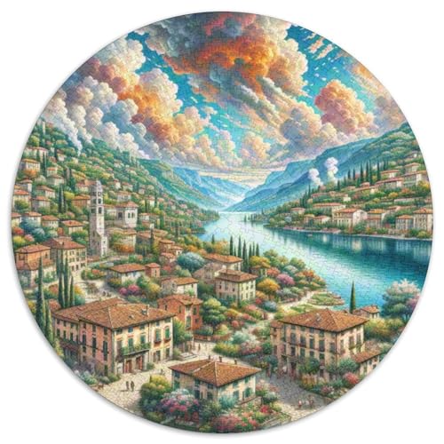 Nationalpark Plitvicer Seen 1000 Teile Puzzle Circular Puzzles Schwieriges Großes Stressabbau-Spielzeug Für Erwachsene Und Kinder 1000pcs (67.5x67.5cm) von QIAVXZIP
