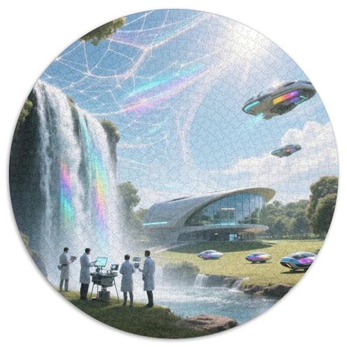 Nationalpark Plitvicer Seen 1000 Teile Puzzle Kreisförmige EinzigKunst ige Puzzle Schwieriges Großes Stressabbau-Spielzeug Geeignet 1000pcs (67.5x67.5cm) von QIAVXZIP